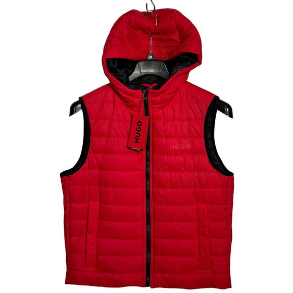 Hugo Boss Men's Barvino2435 Slim-Fit Quilted Full-Zip Vest Red Small $198